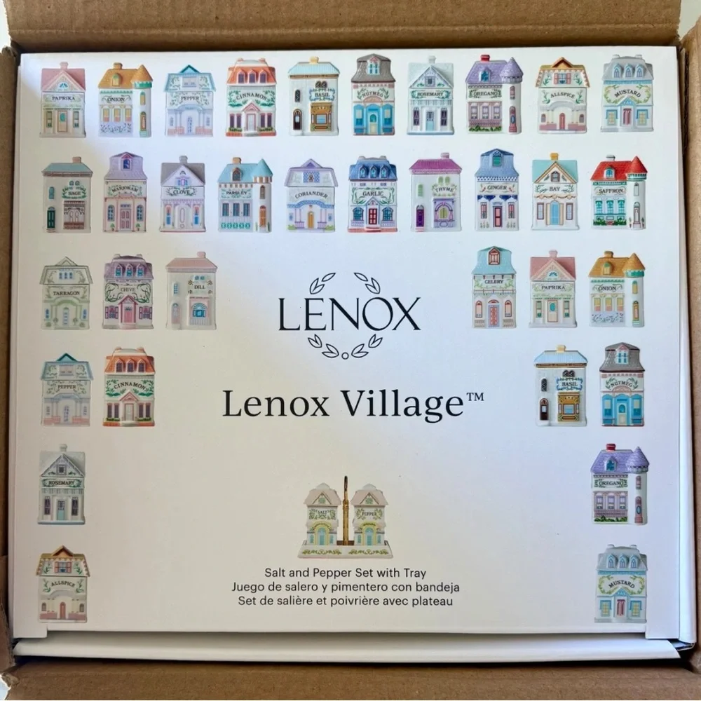 Charming 2025 LENOX Spice Village Pink and White Salt and Pepper Shaker Set - Picture 6 of 7